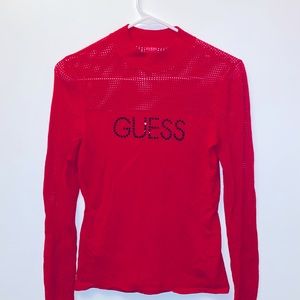 GUESS Women’s Turtleneck W/ Rhinestone Print